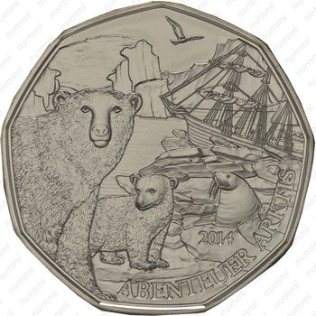 5 евро 2014, арктические приключения (серебро) - Реверс