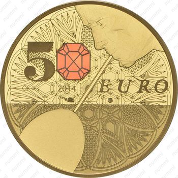 50 евро 2014, Баккара (золото) (золото) - Реверс