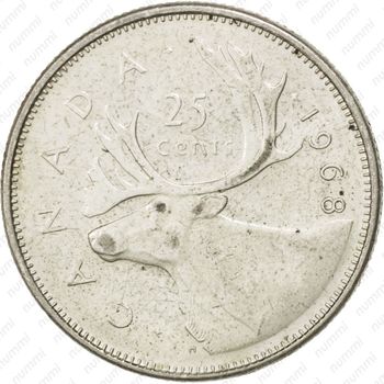 25 центов 1968, серебро - Реверс