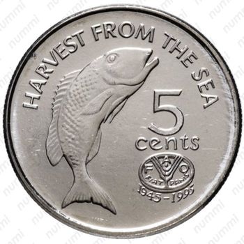 5 центов 1995, Фиджи - Реверс