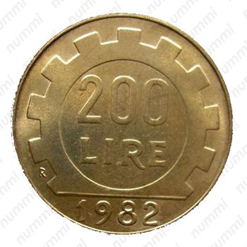 200 лир 1982 - Реверс
