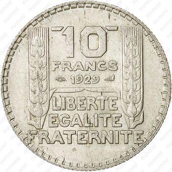 10 франков 1929 - Реверс