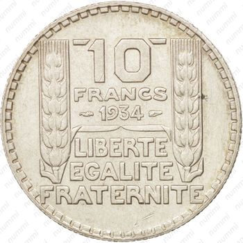 10 франков 1934 - Реверс
