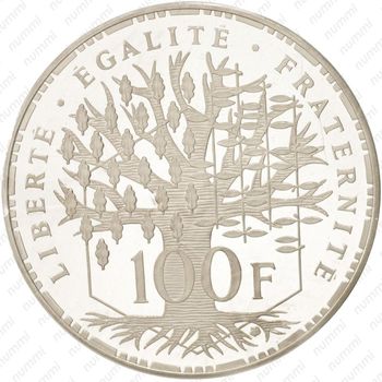 100 франков 1982 - Реверс