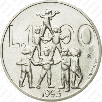 1000 лир 1995, пирамида - Реверс