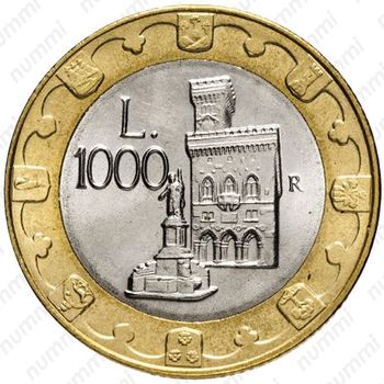 1000 лир 1997 - Реверс
