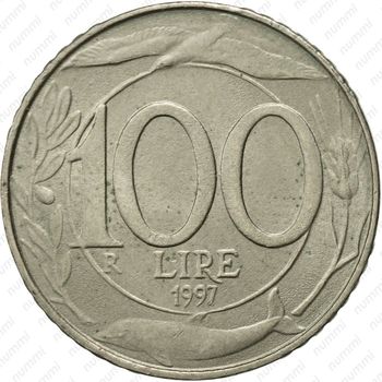 100 лир 1997 - Реверс