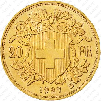 20 франков 1927 - Реверс