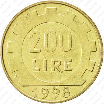 200 лир 1998 - Реверс