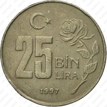 25000 лир 1997 - Реверс