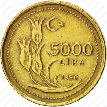 5000 лир 1996 - Реверс