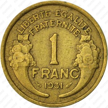 1 франк 1931 - Реверс