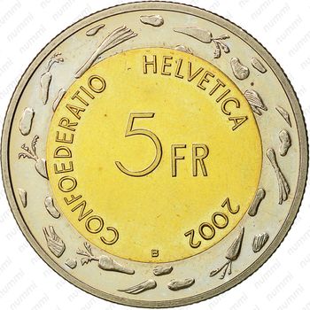 5 франков 2002 - Реверс