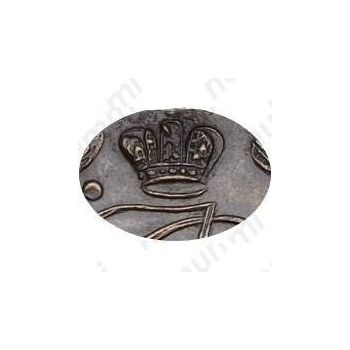 Медная монета 5 копеек 1787, ЕМ, орёл 1789-1796, нового образца. Реверс: вензель и корона больше