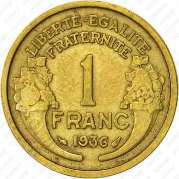 1 франк 1936 - Реверс
