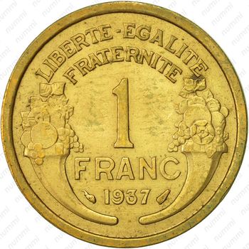 1 франк 1937 - Реверс