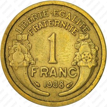 1 франк 1938 - Реверс