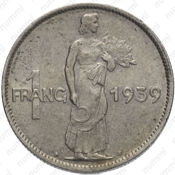 1 франк 1939 - Реверс