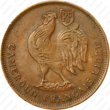 1 франк 1943, надпись - "CAMEROUN FRANÇAIS LIBRE" - Аверс