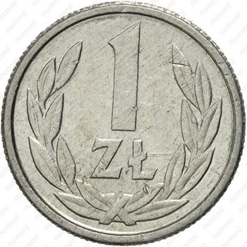 1 злотый 1990, старый тип - Реверс