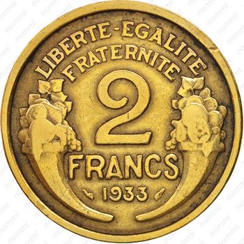 2 франка 1933 - Реверс