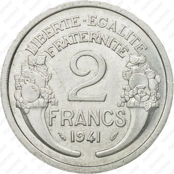 2 франка 1941, алюминий - Реверс