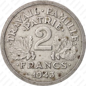 2 франка 1943, B - Реверс