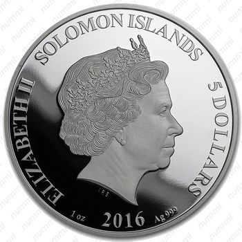 5 долларов 2016, Brexit Соломоновы Острова - Аверс
