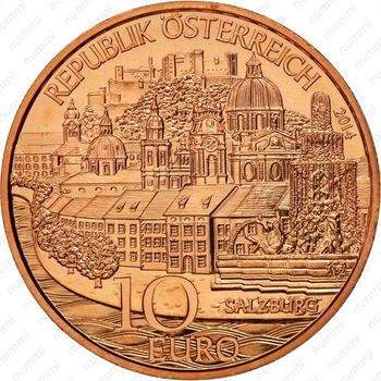 10 евро 2014, Зальцбург, медь Австрия - Аверс