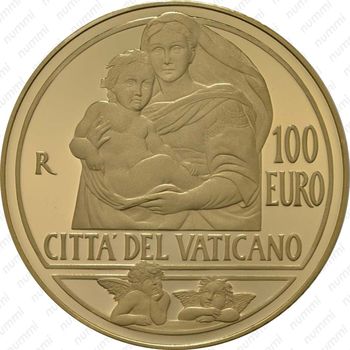 100 евро 2013, Сикстинская Мадонна Ватикан - Реверс