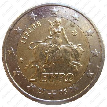 2 евро 2008, Греция - Аверс