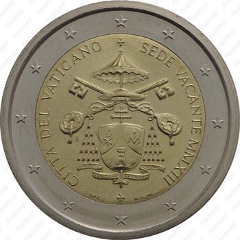 2 евро 2013, Sede vacante Ватикан - Аверс