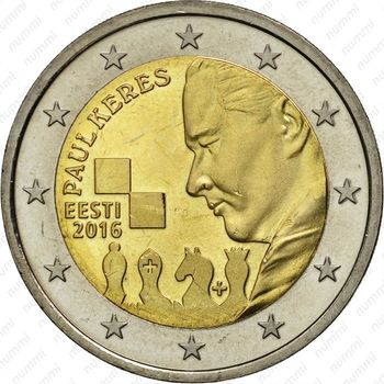 2 евро 2016, Пауль Керес Эстония - Аверс