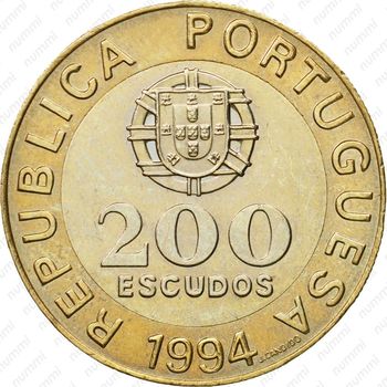 200 эскудо 1994, Лиссабон - Аверс