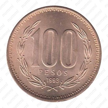100 песо 1993 - Реверс