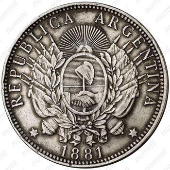 1 песо 1881 [Аргентина] - Реверс