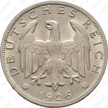 1 рейхсмарка 1926, D, знак монетного двора "D" — Мюнхен [Германия] - Аверс
