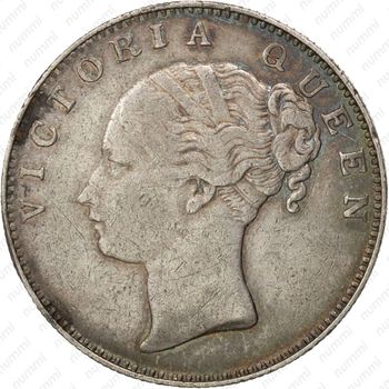 1 рупия 1840, "VICTORIA QUEEN" над головой [Индия] - Аверс