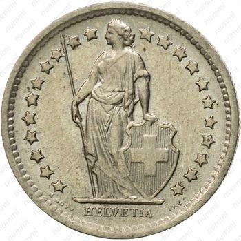1/2 франка 1968, B, знак монетного двора [Швейцария] - Аверс