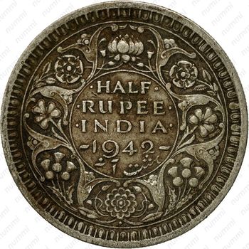 1/2 рупии 1942, большие буквы на реверсе [Индия] - Реверс