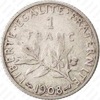 1 франк 1908 [Франция] - Реверс