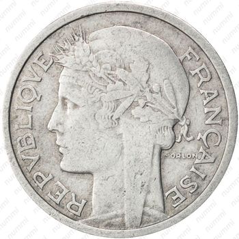 1 франк 1945, B, знак монетного двора: "B" - "Бомон-ле-Роже" [Франция] - Аверс