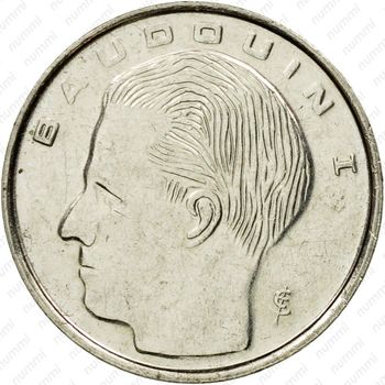 1 франк 1989, надпись на французском - "BELGIQUE" [Бельгия] - Аверс