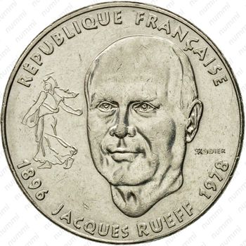 1 франк 1996, 100 лет со дня рождения Жака Рюефа [Франция] - Аверс