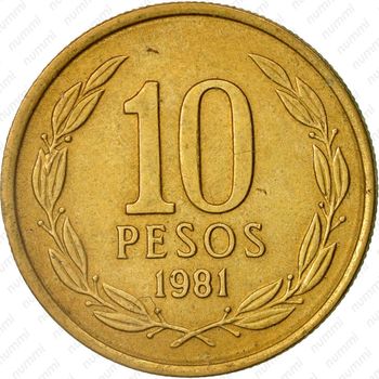 10 песо 1981 [Чили] - Реверс
