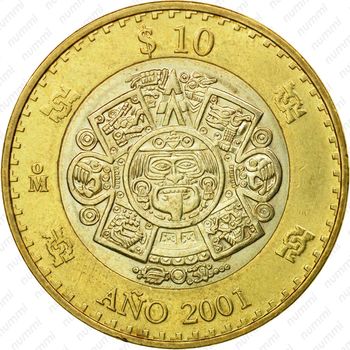 10 песо 2001, Смена тысячелетия - 2000 год [Мексика] - Реверс