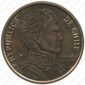 10 песо 2014, Посох Меркурия, знак монетного двора: "Посох Меркурия" - Утрехт, Нидерланды [Чили] - Аверс
