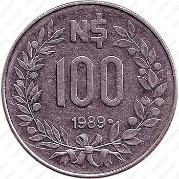 100 новых песо 1989 [Уругвай] - Реверс