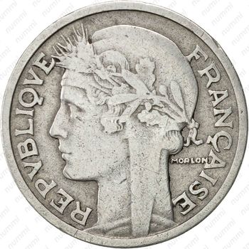 2 франка 1950, B, знак монетного двора: "B" - " Бомон-ле-Роже" [Франция] - Аверс