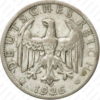 2 рейхсмарки 1926, A, знак монетного двора "A" — Берлин [Германия] - Аверс